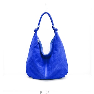 Blue suede purse shop