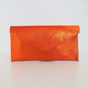 Bright orange clutch bag clearance
