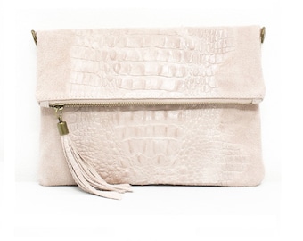 Véritable cuir suédé pochette italienne effet croco sac à bandoulière printemps/été fêtes de mariage demoiselles d'honneur cadeau sac de soirée fabriqué en Italie