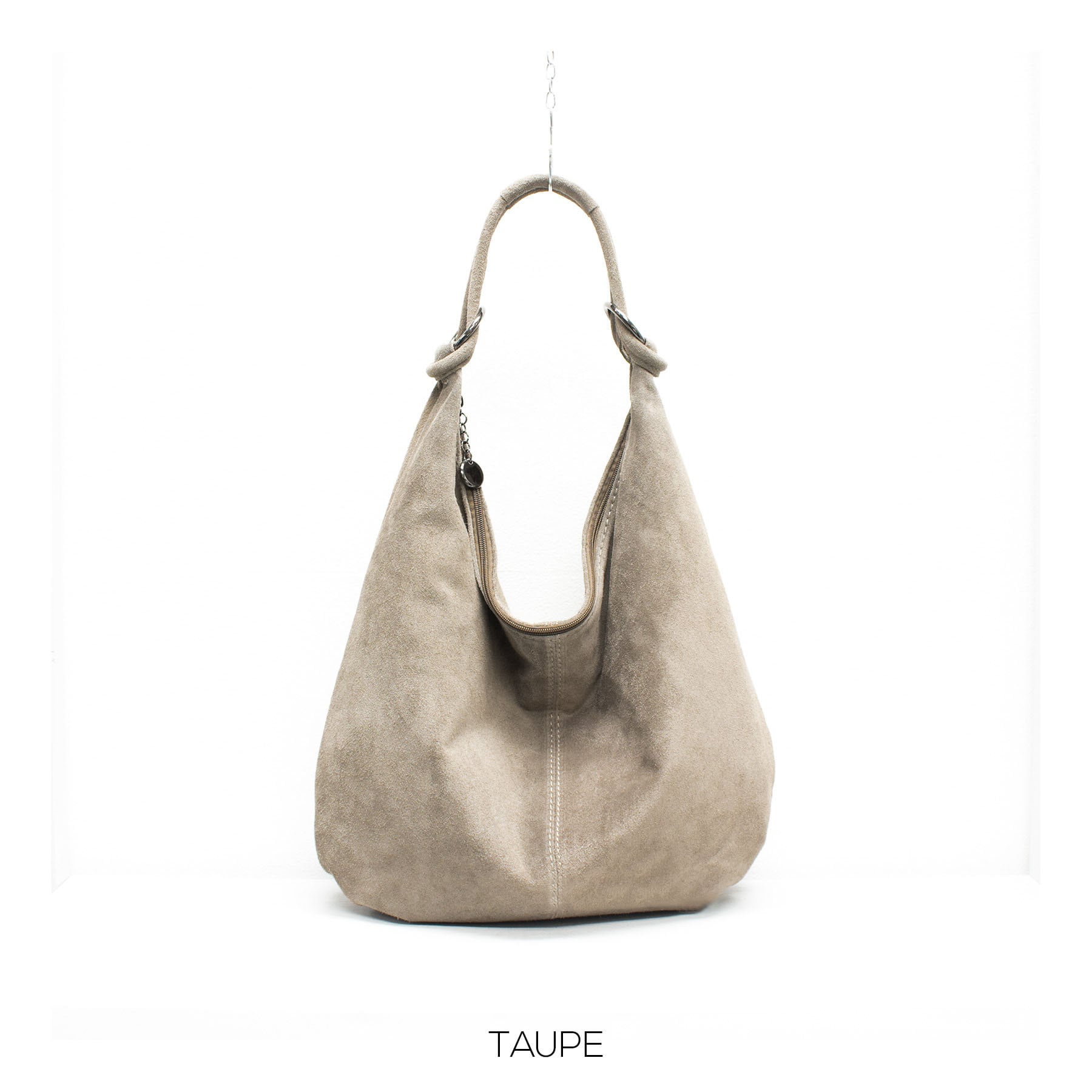 Taupe Gray NGIL Faux Leather Side Tassel Purse