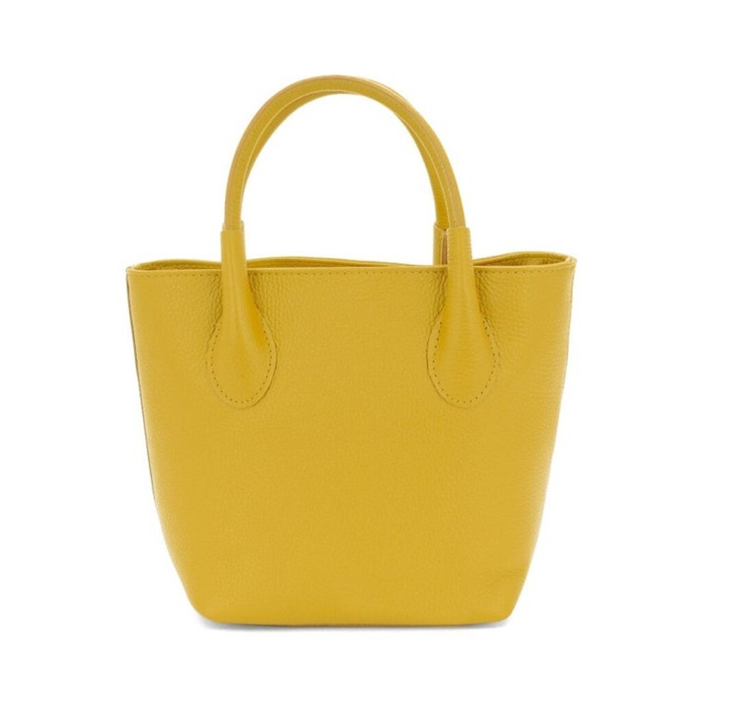 Elegant Genuine Italian Leather Grab Bag Pebbled Soft Italian Leather