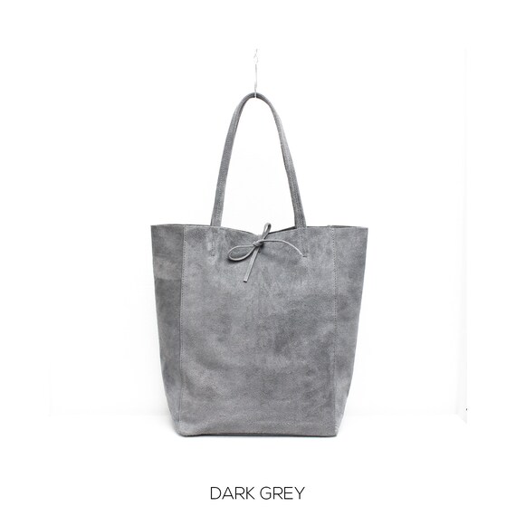 Bolso shopper de piel de ante autentica Bolso tote de piel Piel italiana suave granulada Bolso grande de piel Practico bolso de hombro de piel para el dia a dia Etsy