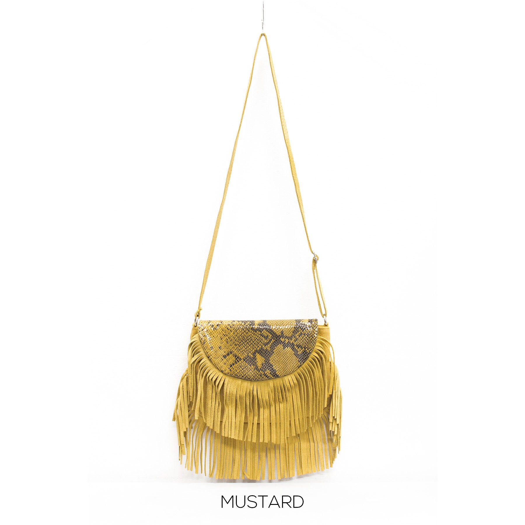 Genuine Suede Leather Italian Fringed Bag Crossbody Ladies Etsy