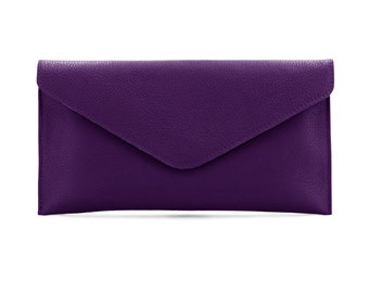 Umschlag Kupplung Lila Pebbled Leder Vielseitige Crossbody Schultertasche Brautjungfer Geschenk Elegantes Design Voilet Kupplung Geschenk für Sie