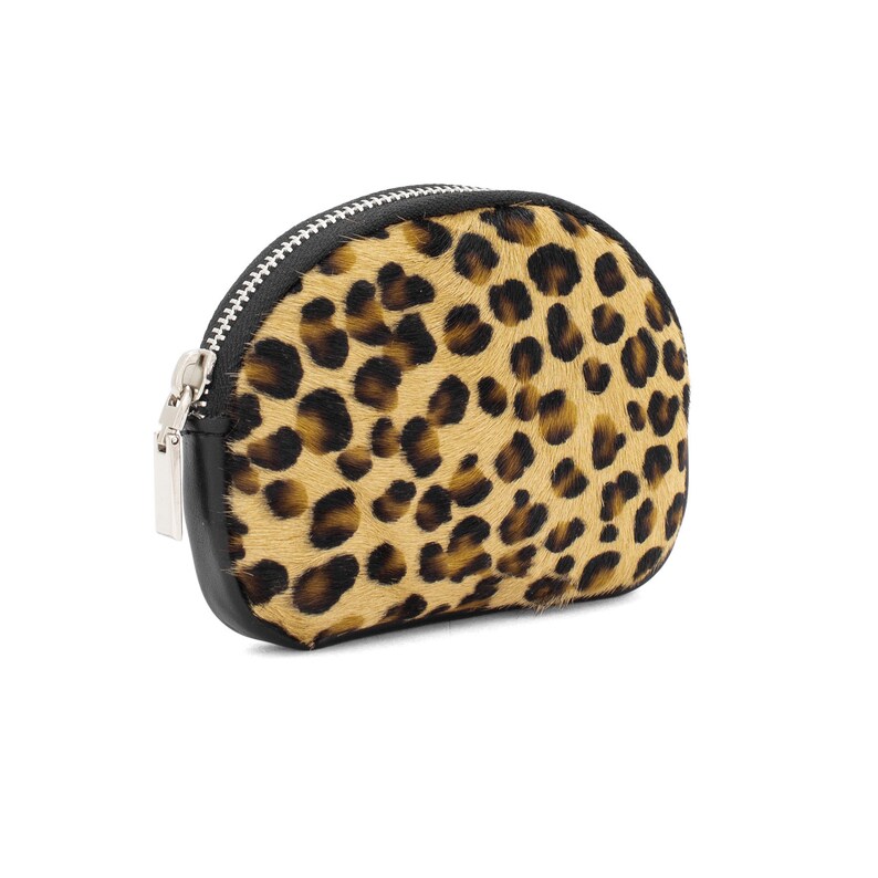 Genuine Italian Leather El Paso Mall Cute Coin OFFicial mail order Soft Print Animal Purse Fur