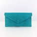 JustBagzz Originals Genuine Suede Leather Evening Envelope Turquoise Clutch Wedding Clutch Bridesmaid Gift Versatile Wristlet & Chain Strap 