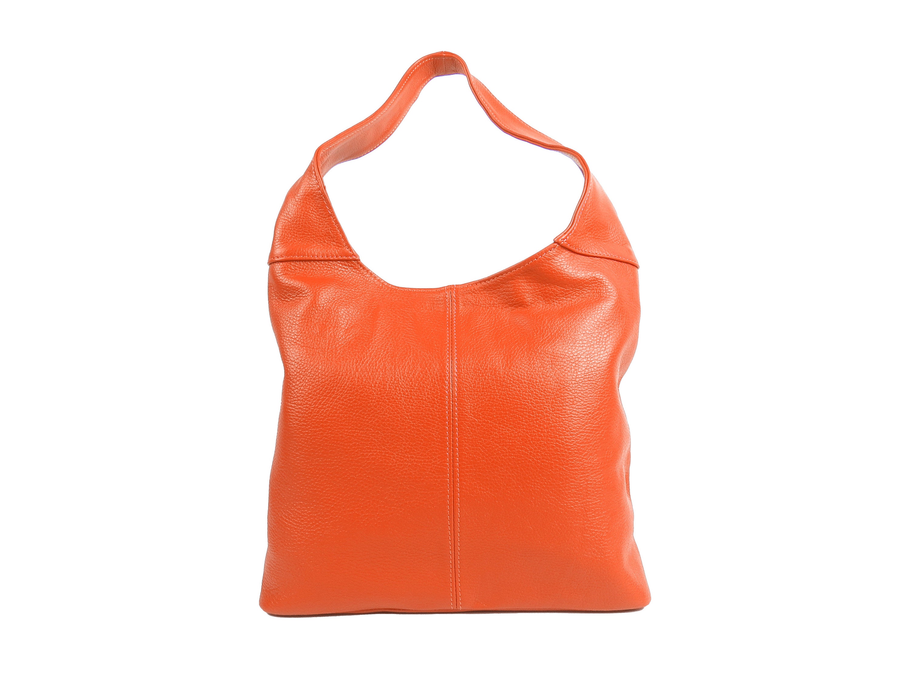 Orange leather hobo bag deals