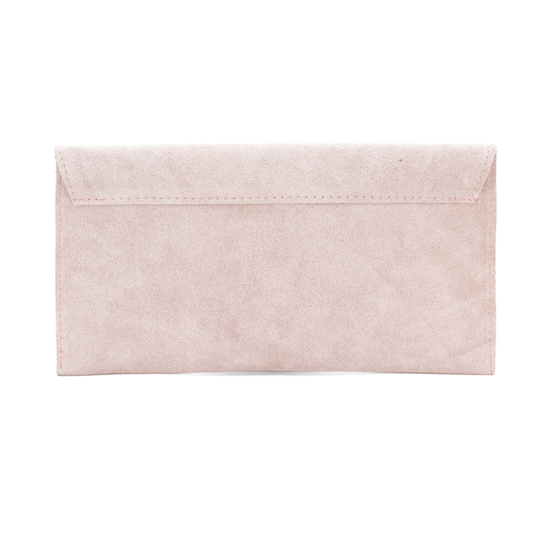 Genuine Suede Leather Evening Envelope Beige Clutch Crossbody Shoulder Bag Bridesmaid Gift Versatile Elegant Wristlet and Chain Strap image 10