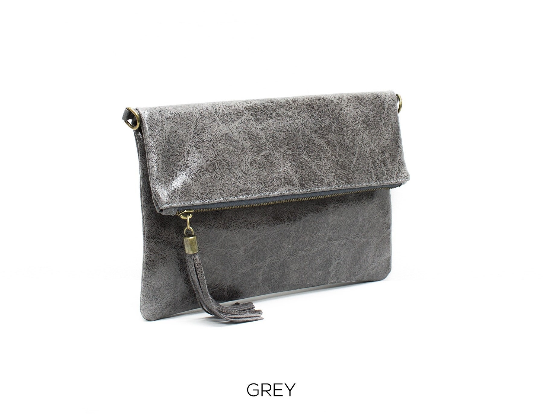 Gray suede clutch bag sale