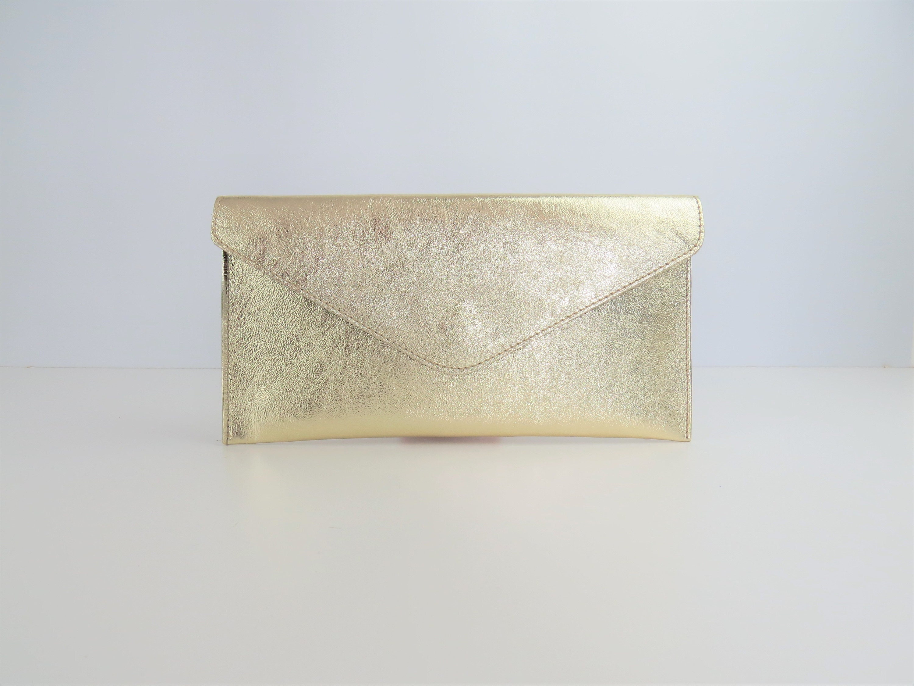 Get Your Trend On Metallic Gold Ruched Clutch