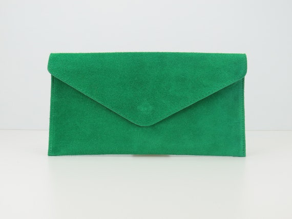 Green Suede Clutch 