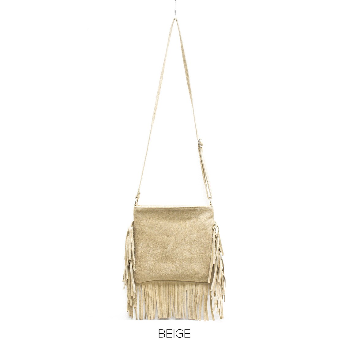 Genuine Suede Leather Italian Fringed Bag Crossbody Ladies Etsy