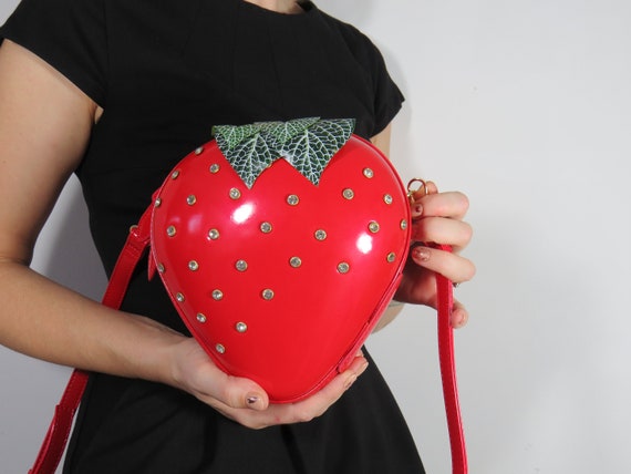 Faux Leather Strawberry Crossbody Bag Christmas 2022 Handbag Gift