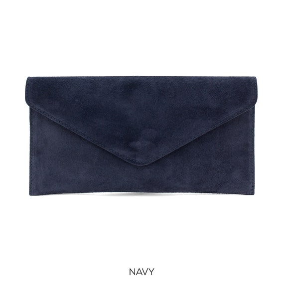 Over Size Large Envelope Clutch Bag Evening Genuine Real Suede Leather Shoulder 
