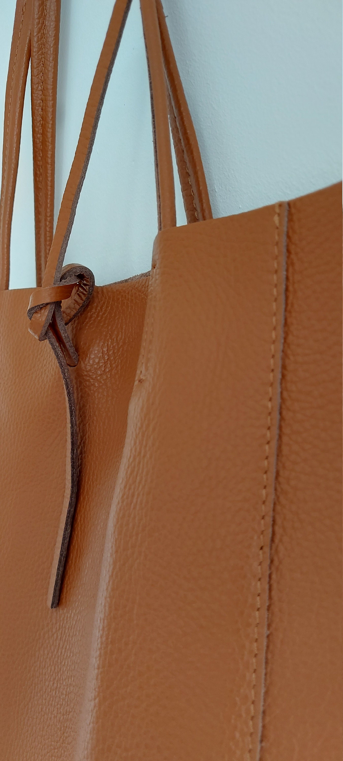 Real leather shopper best sale bag