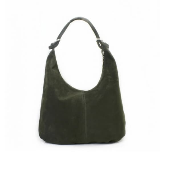 Véritable cuir de daim Vert foncé Hobo Shopper Bag Sac en cuir pratique de tous les jours Cadeau pour son sac à bandoulière en daim Sac à main en daim Grand sac