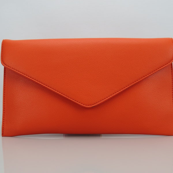Red Leather Clutch - Etsy