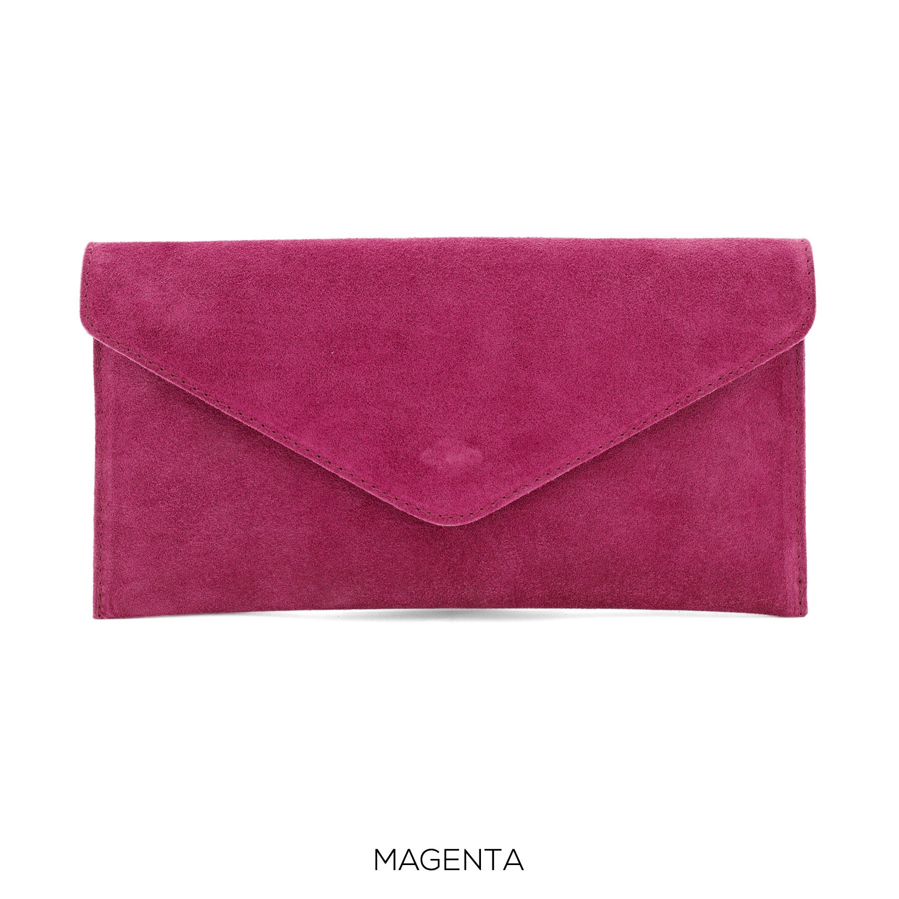 Genuine Italian Suede Leather Evening Envelope Magenta Clutch - Etsy