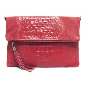 Cream hot sale leather clutch