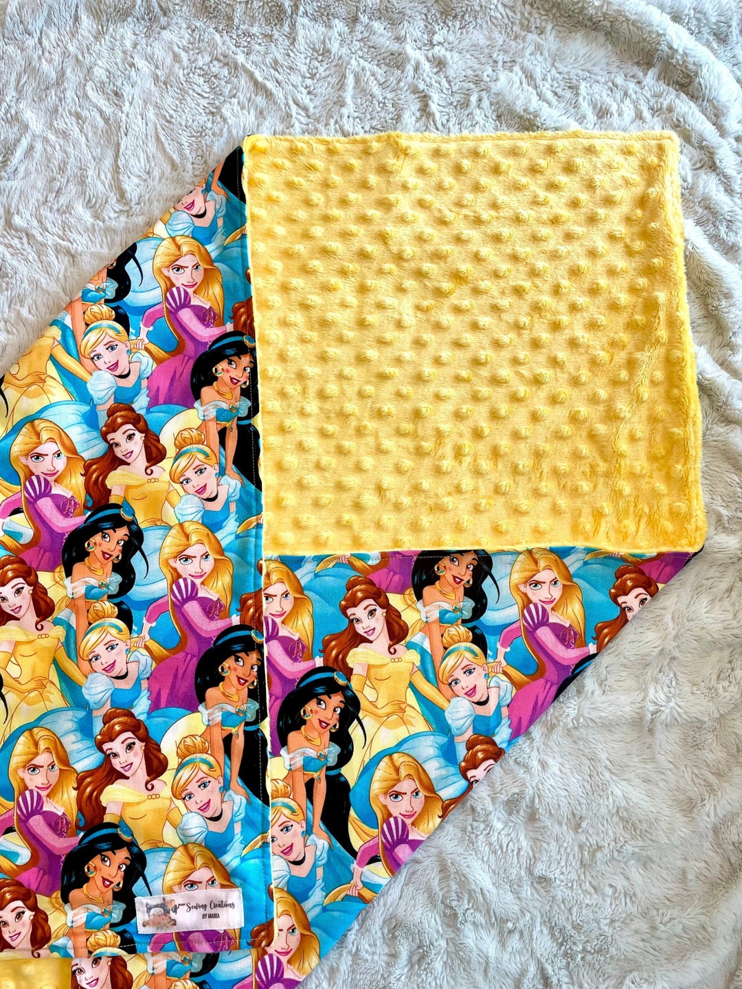 Disney Princesses Baby Blanket Minky Dot Blankets Etsy