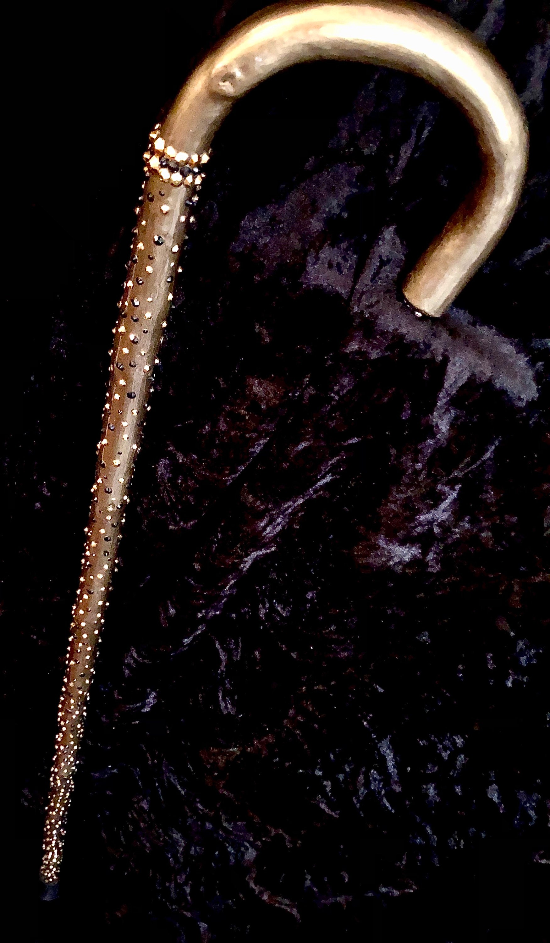 Walking Cane Wooden Bespoke Bling Unique Hand Embellished Etsy