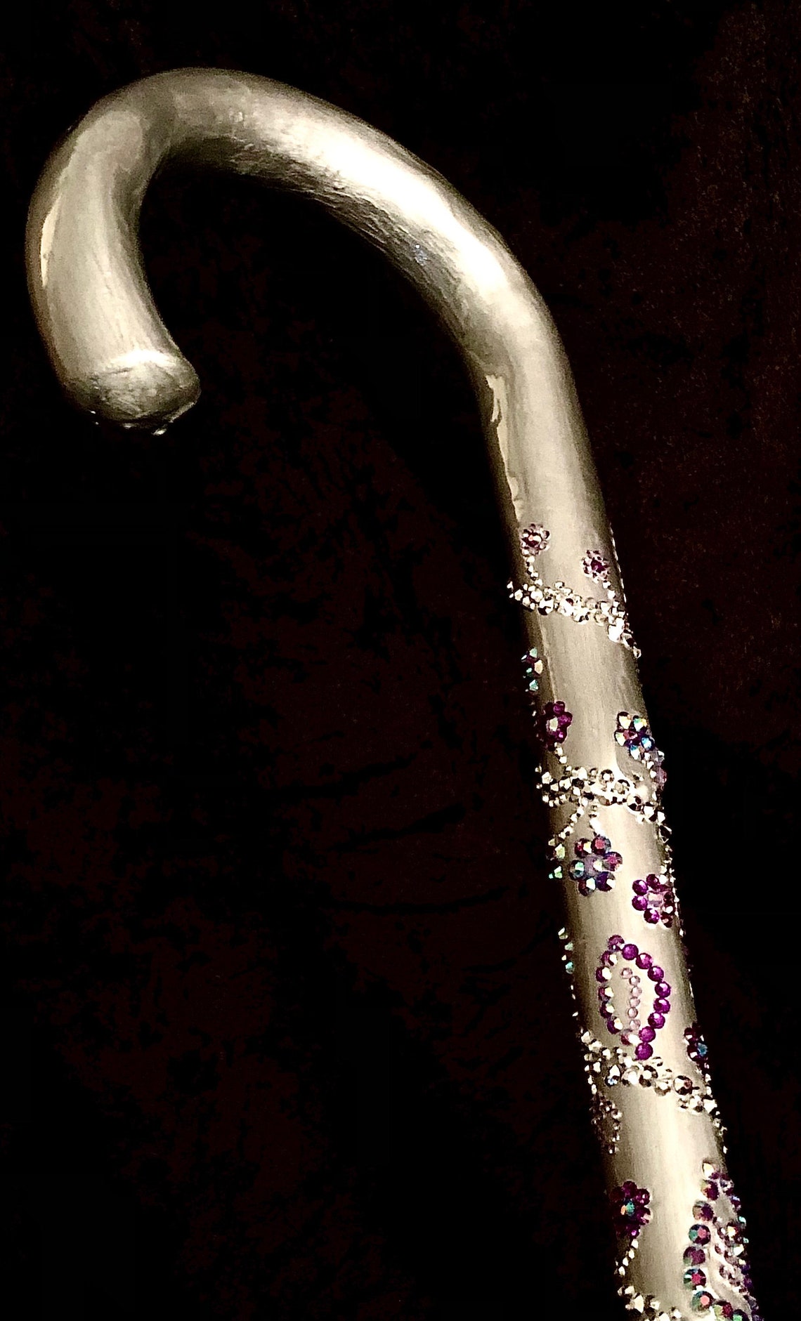 Walking Cane Wooden Bespoke Bling Unique Hand Etsy
