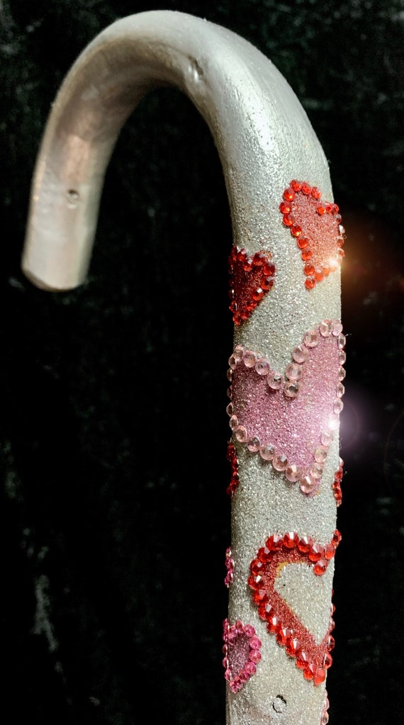 Unisex Walking Cane Wooden Bespoke Bling Unique Hand Etsy