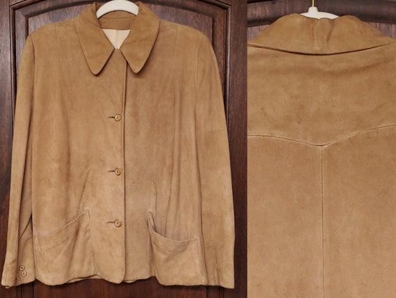 1940s 1950s Western Suede Jacket