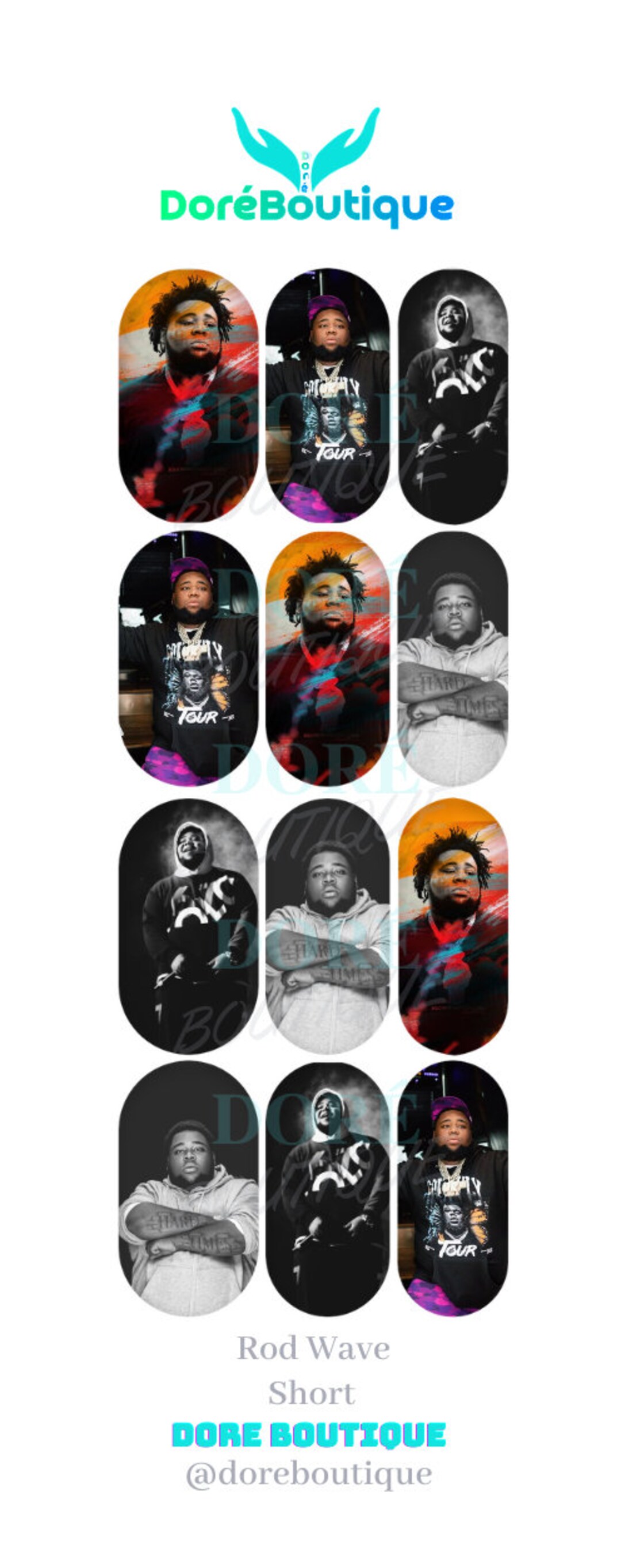 Rod Wave Short Nail Decals Waterslide Decals Etsy