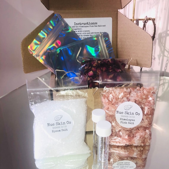 Make Your Own Bath Salts Kit Himalayan Pink Salt Epsom Salt Etsy UK