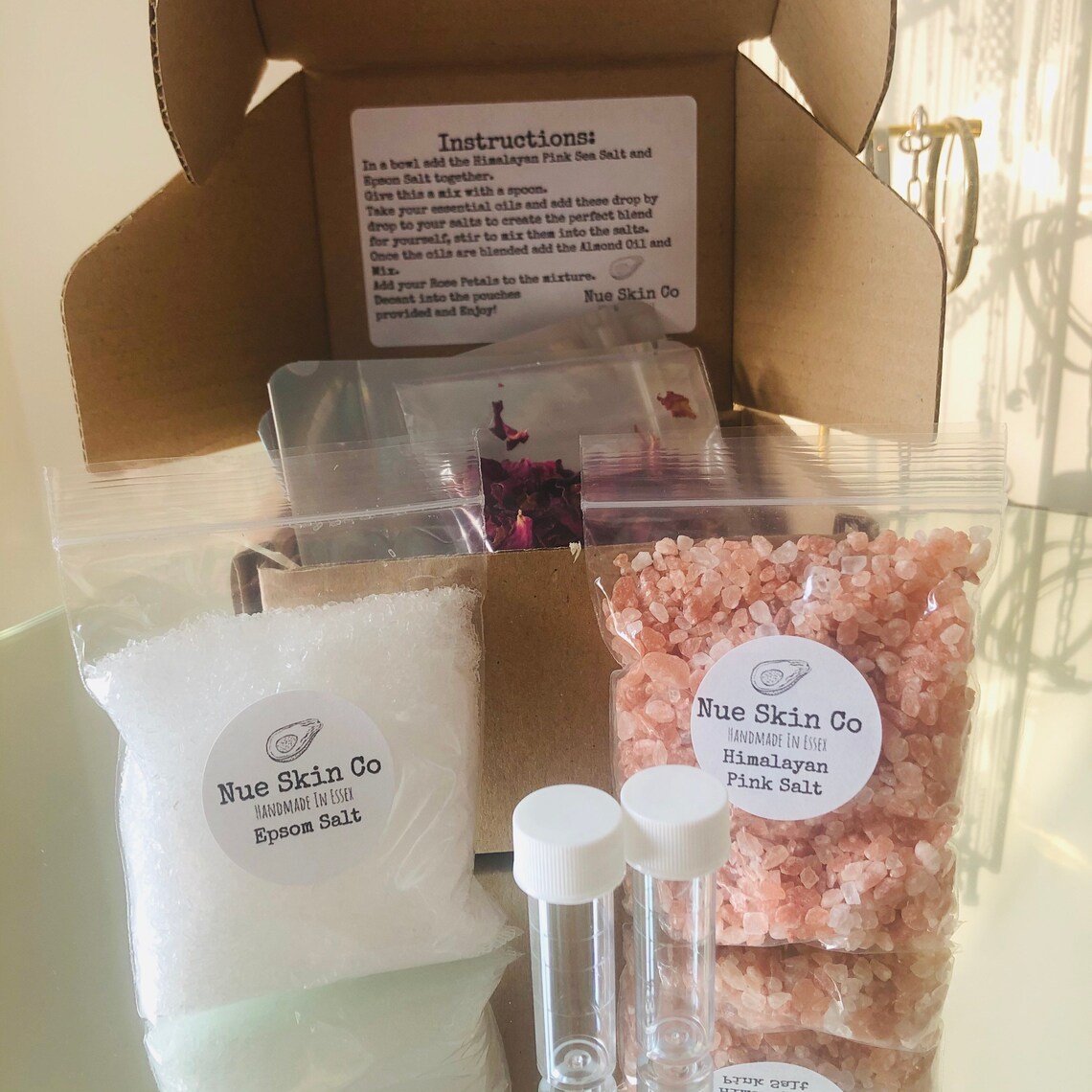 Make Your Own Bath Salts Kit Himalayan Pink Salt Epsom Salt Etsy UK