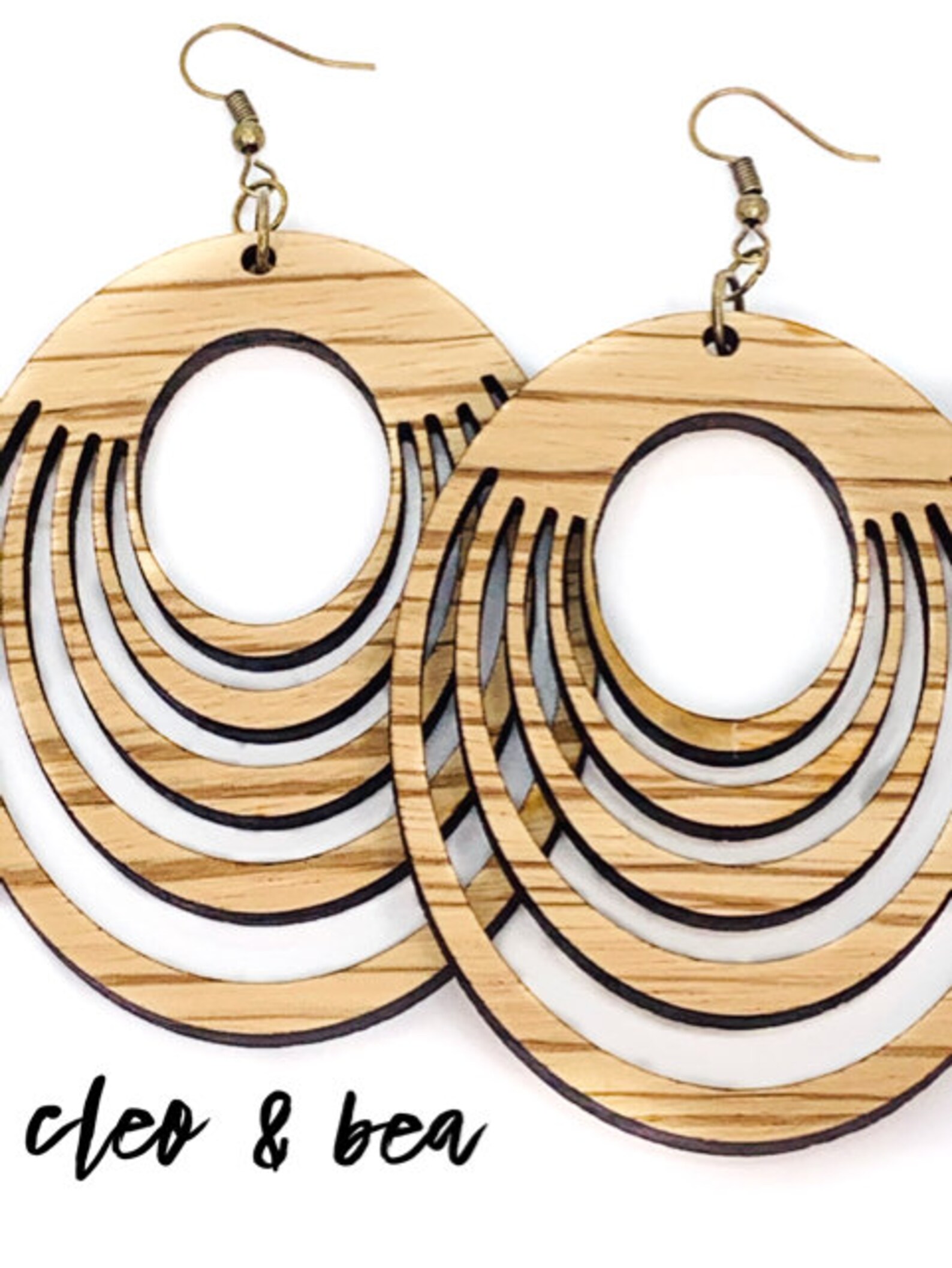 Pendientes extra grandes de Zebrawood Boho Están de moda | Etsy