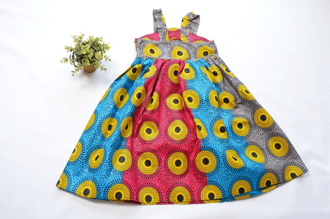 Record Print Pinafore Ankara Dress/pinafore Dress/african Summer Dress