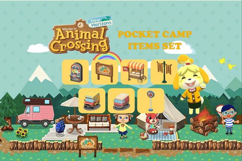 AC Pocket Camp Items Set Animal Crossing New Horizons ACNH Etsy