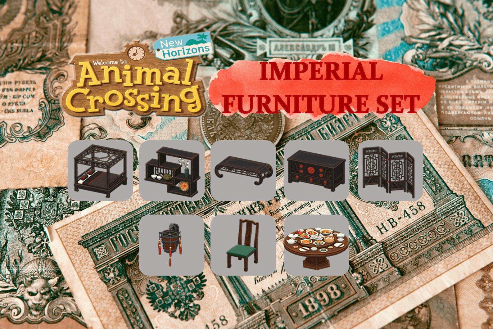 Imperial Furniture Set Animal Crossing ACNH Etsy