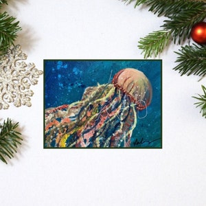 Aqualand Digital Print, Modern Acrylic Paint, Animal Print, Blue Ocean Abstract Art, Acrylic Printable Art, Octopus, gift, holiday, party image 2