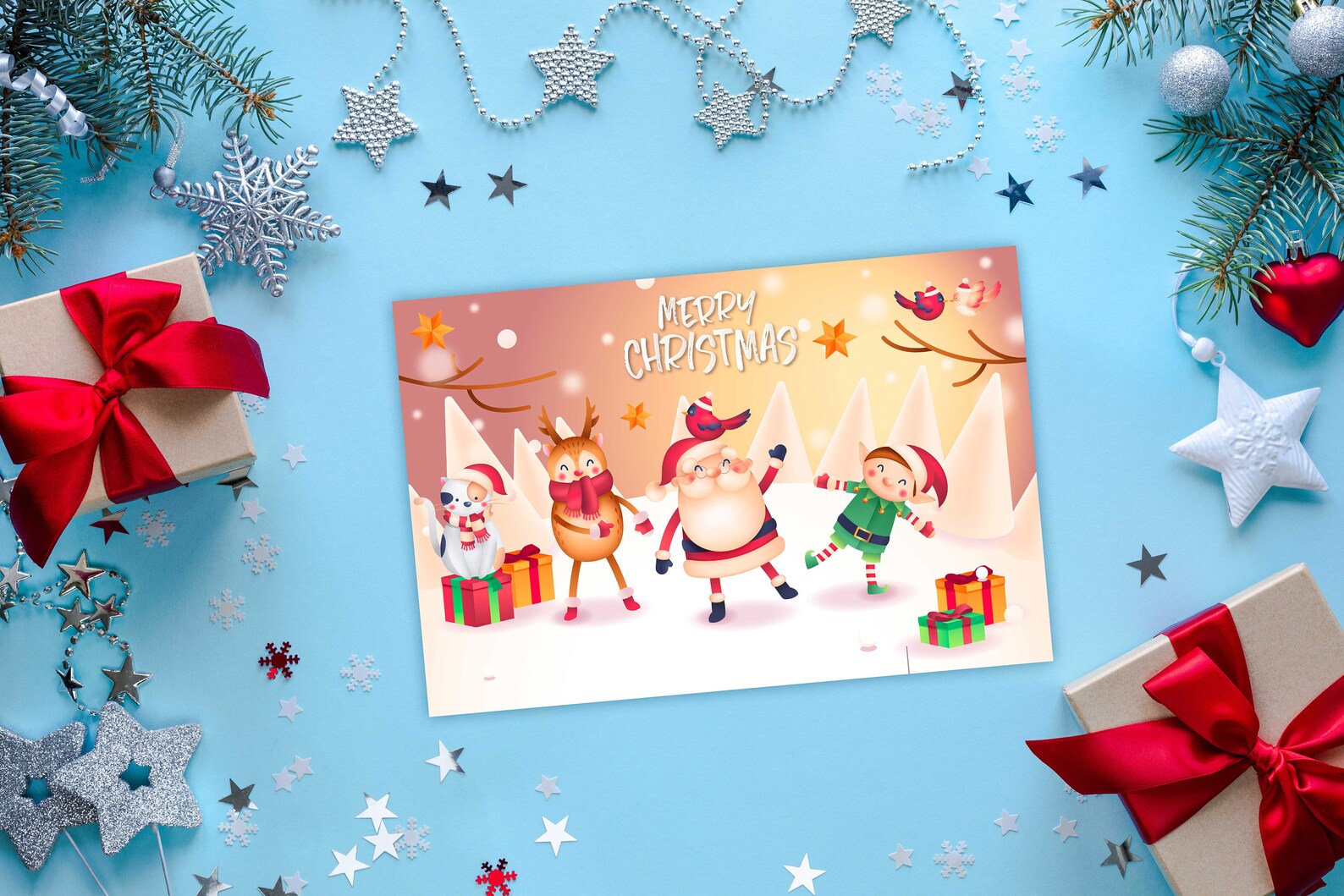 Christmas card Cute Christmas Card Funny Christmas Card | Etsy