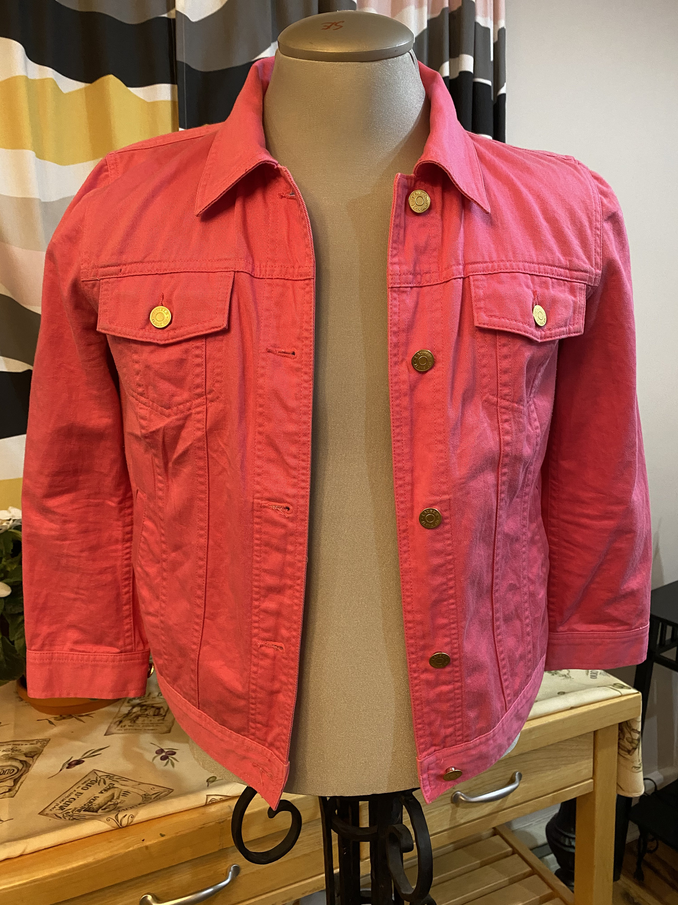 bright pink jean jacket
