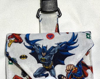 Superhero Fabric Tubie Pouch, NG Tube Bag