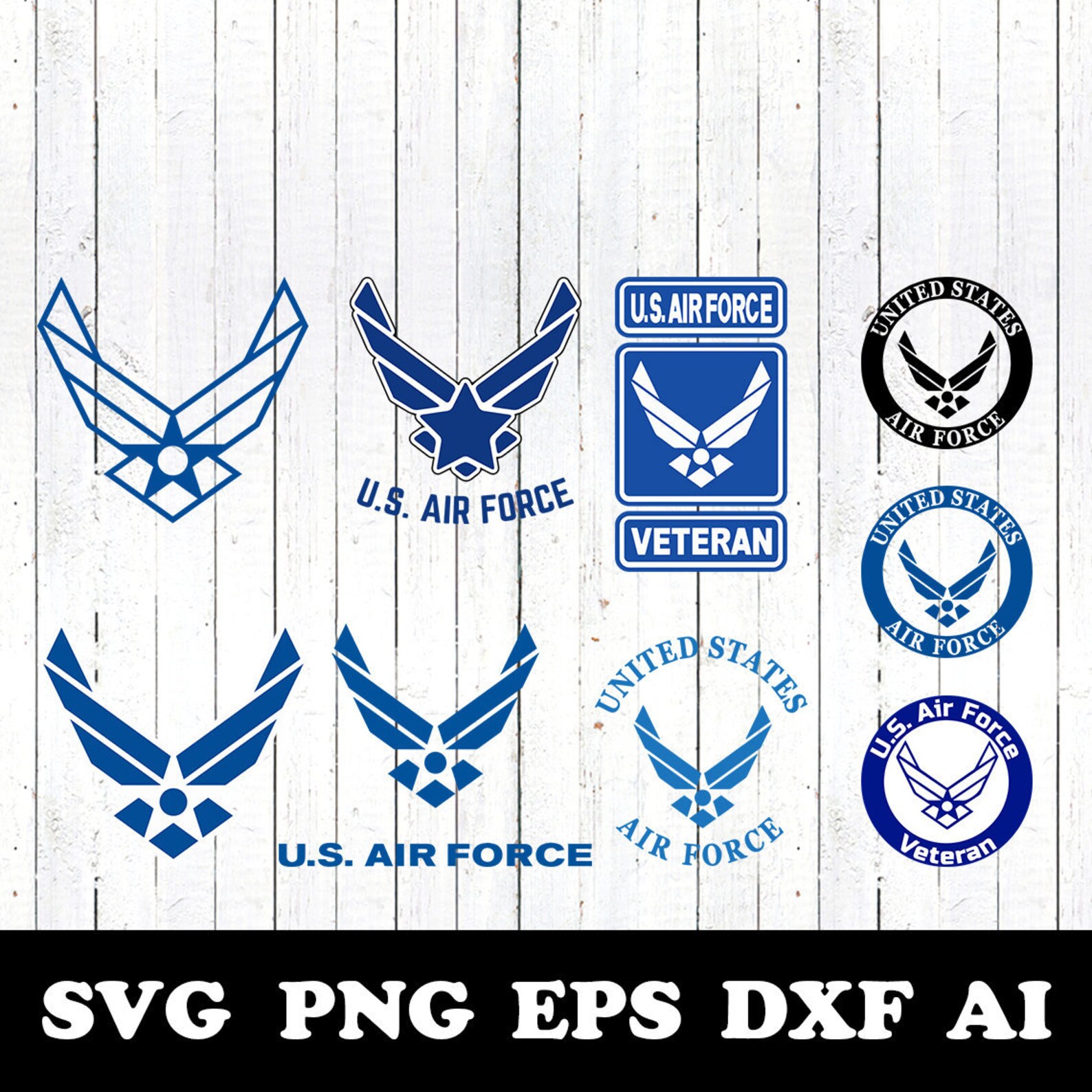 Us Air Force Logo Svg Us Air Force Logo Veteran Svg Print Etsy
