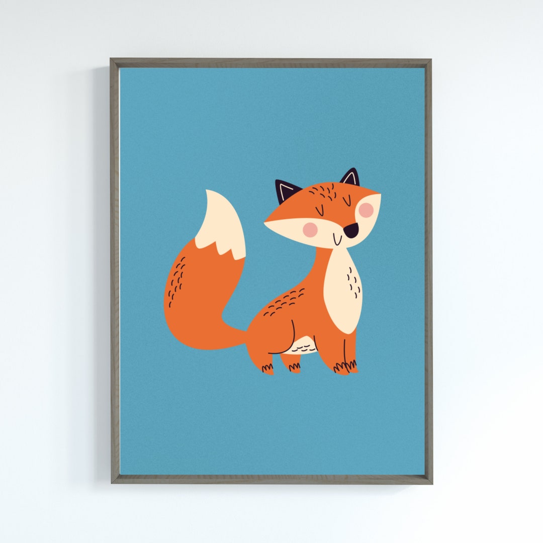 Printable Animal Cartoon Wall Art Kids Bedroom Zoo Art Nursery, Baby