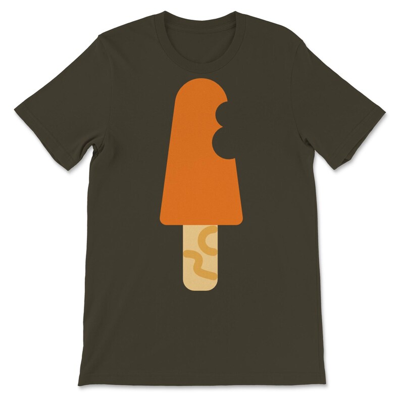 Cooking Food Orange Popsicle On A Stick Premium Crewneck Short Sleeve T-Shirt Unisex Kitchen Eating Edible