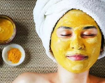 Kurkuma Gesichtsmaske Bio-Hautpflege | Aufhellende Tonerde-Maske | Natural Glow Gesichtsbehandlung | Spa Geschenk für Sie