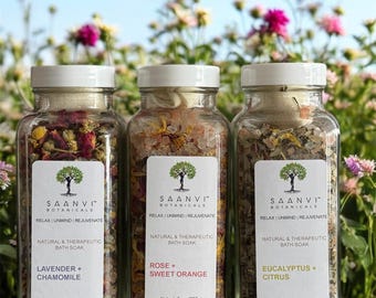 BATH SALT SOAK 8oz | Floral Bath Salts | Detox & Relax | Holiday Gift | Birthday Gift | Gifts for him | Gifts for her