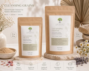 GRANI DETERGENTI NATURALI/ Scrub viso e corpo / Detergente in polvere 100% naturale/ Cura della pelle secca / Ubtan