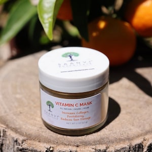 VITAMIN C FACE MASK  W/Free Silicon Brush | Retinol Mask | Anti-Aging Mask | Clay Mask | Orange Peel Mask