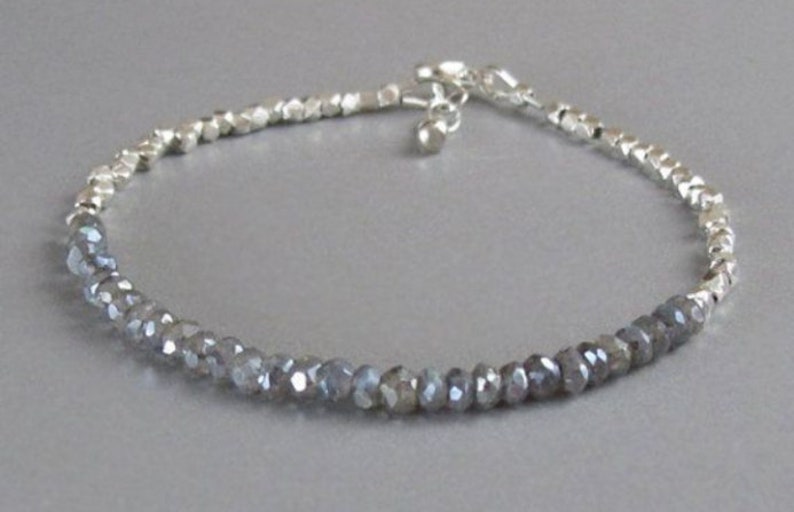 3 to 4 mm Stone Size Gemstone Bracelet Labradorite Bracelet Beaded Women/'s Bangle Silver 925 Sterling Ball Bracelet