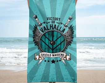 Shield Maiden Beach Towel - lagertha towel - lagertha lothbrok - viking gifts - torvi vikings - helga vikings