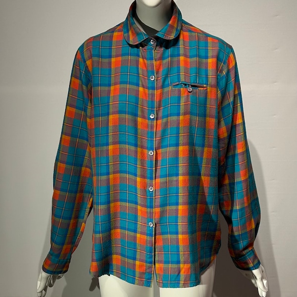 Clovis Ruffin shirts bright multicolored plaid shirt