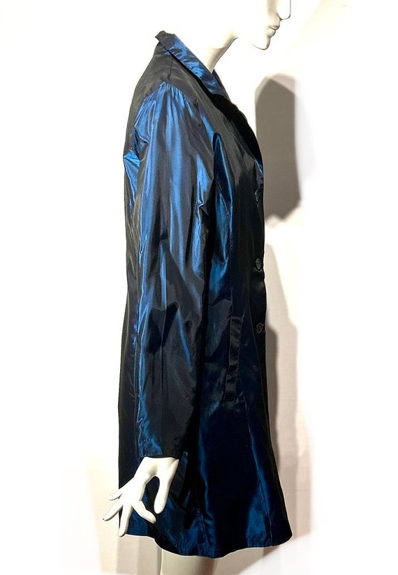 Pola vintage 1990s royal blue metallic dress coat… - image 4